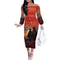 New Zealand ANZAC The Stars of Matariki Off The Shoulder Long Sleeve Dress For Your Tomorrow They Gave Their Today