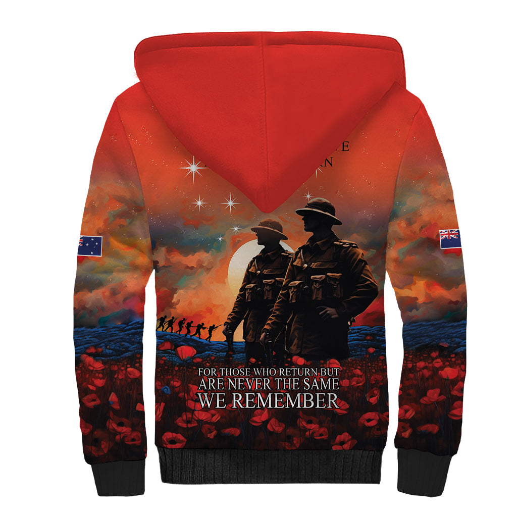 New Zealand ANZAC The Stars of Matariki Sherpa Hoodie For Your Tomorrow They Gave Their Today