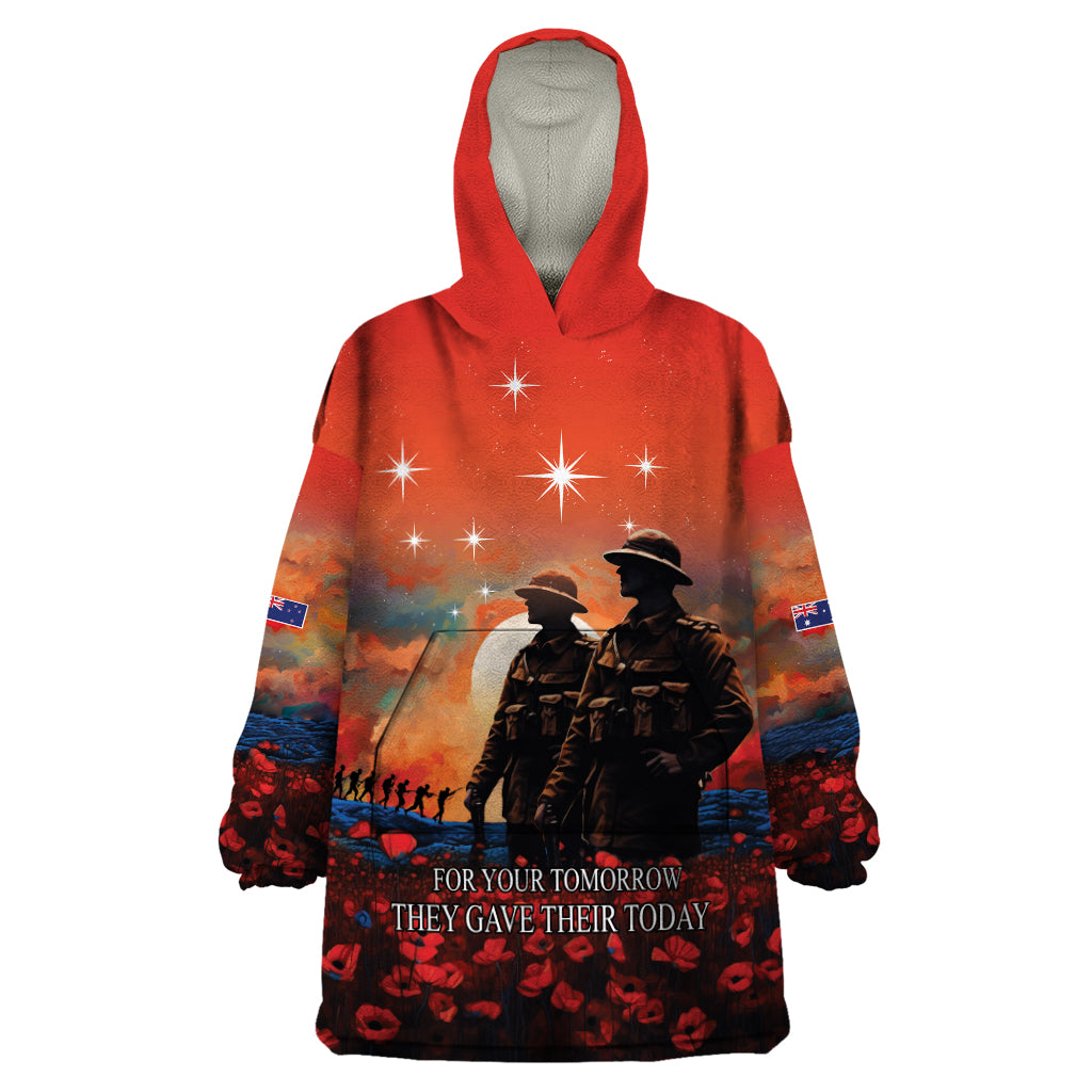 New Zealand ANZAC The Stars of Matariki Wearable Blanket Hoodie For Your Tomorrow They Gave Their Today