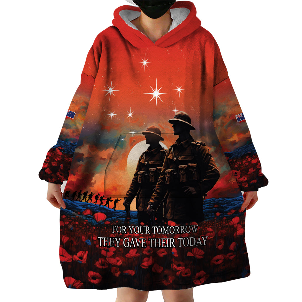 New Zealand ANZAC The Stars of Matariki Wearable Blanket Hoodie For Your Tomorrow They Gave Their Today