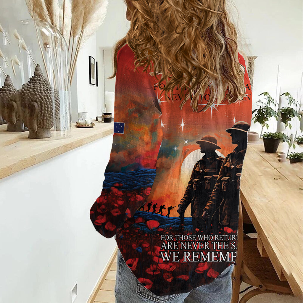 New Zealand ANZAC The Stars of Matariki Women Casual Shirt For Your Tomorrow They Gave Their Today