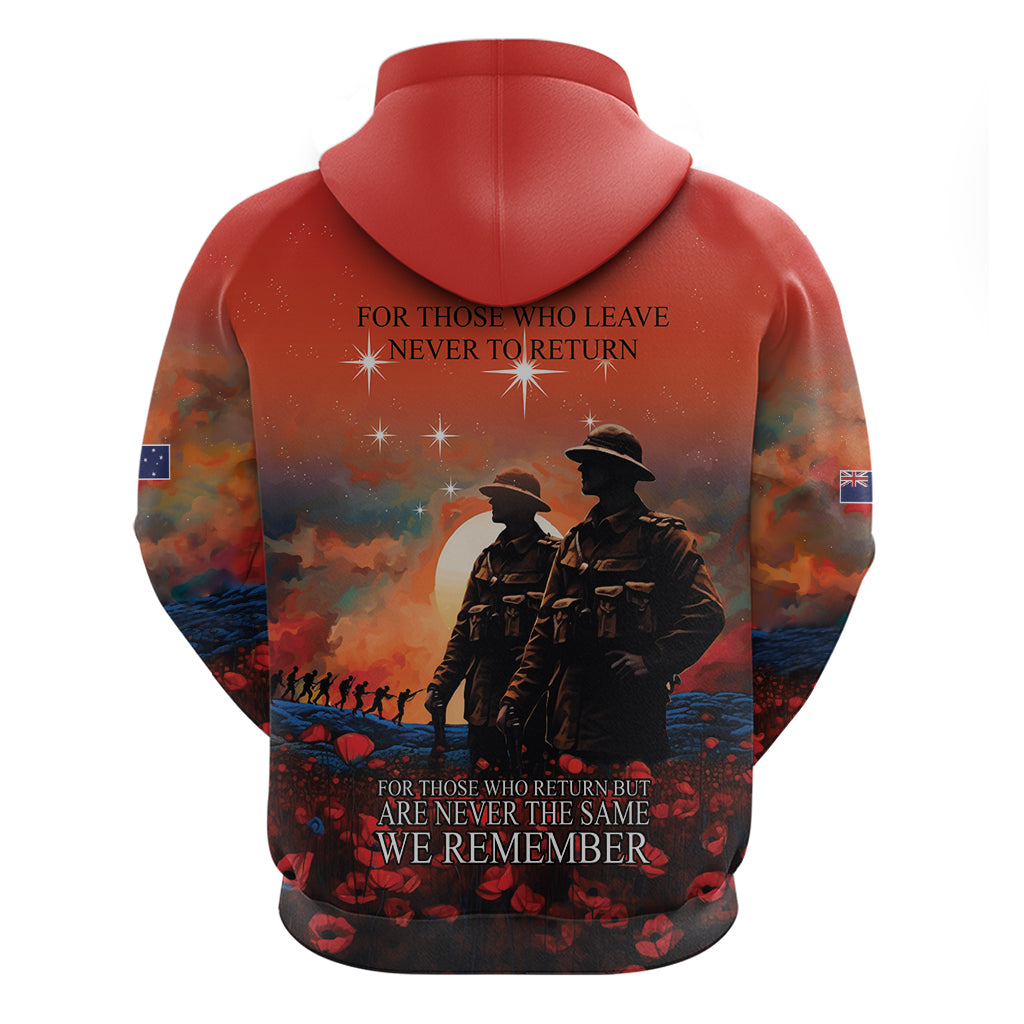 New Zealand ANZAC The Stars of Matariki Zip Hoodie For Your Tomorrow They Gave Their Today