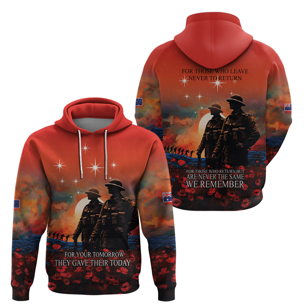 New Zealand ANZAC The Stars of Matariki Zip Hoodie For Your Tomorrow They Gave Their Today