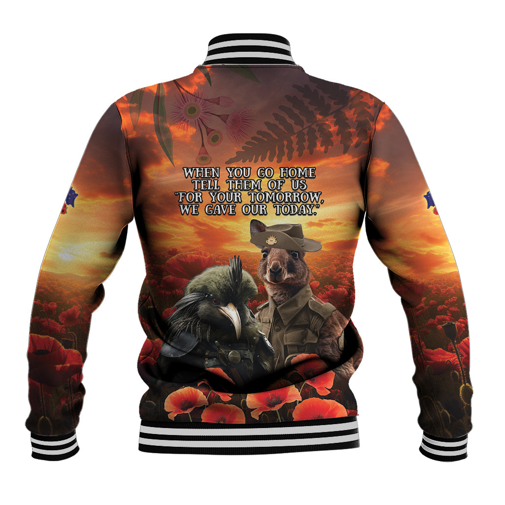 Kangaroo and Kiwi Soldier ANZAC Baseball Jacket The Last War Memorial
