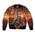Kangaroo and Kiwi Soldier ANZAC Bomber Jacket The Last War Memorial