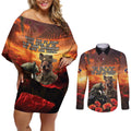 Kangaroo and Kiwi Soldier ANZAC Couples Matching Off Shoulder Short Dress and Long Sleeve Button Shirt The Last War Memorial