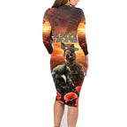 Kangaroo and Kiwi Soldier ANZAC Family Matching Long Sleeve Bodycon Dress and Hawaiian Shirt The Last War Memorial