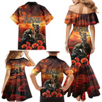 Kangaroo and Kiwi Soldier ANZAC Family Matching Mermaid Dress and Hawaiian Shirt The Last War Memorial