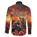 Kangaroo and Kiwi Soldier ANZAC Family Matching Off Shoulder Long Sleeve Dress and Hawaiian Shirt The Last War Memorial