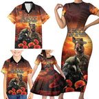 Kangaroo and Kiwi Soldier ANZAC Family Matching Short Sleeve Bodycon Dress and Hawaiian Shirt The Last War Memorial