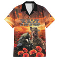 Kangaroo and Kiwi Soldier ANZAC Family Matching Short Sleeve Bodycon Dress and Hawaiian Shirt The Last War Memorial