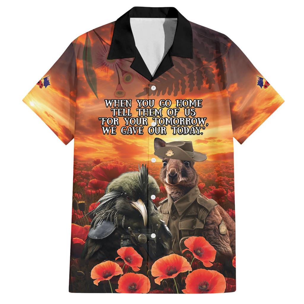 Kangaroo and Kiwi Soldier ANZAC Family Matching Summer Maxi Dress and Hawaiian Shirt The Last War Memorial