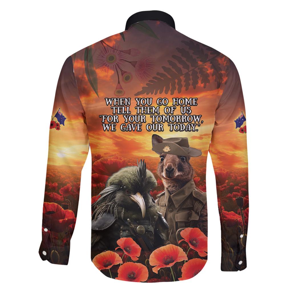 Kangaroo and Kiwi Soldier ANZAC Family Matching Summer Maxi Dress and Hawaiian Shirt The Last War Memorial