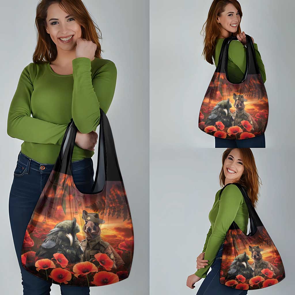 Kangaroo and Kiwi Soldier ANZAC Grocery Bag The Last War Memorial