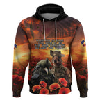 Kangaroo and Kiwi Soldier ANZAC Hoodie The Last War Memorial