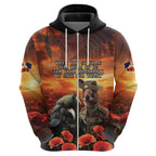 Kangaroo and Kiwi Soldier ANZAC Hoodie The Last War Memorial
