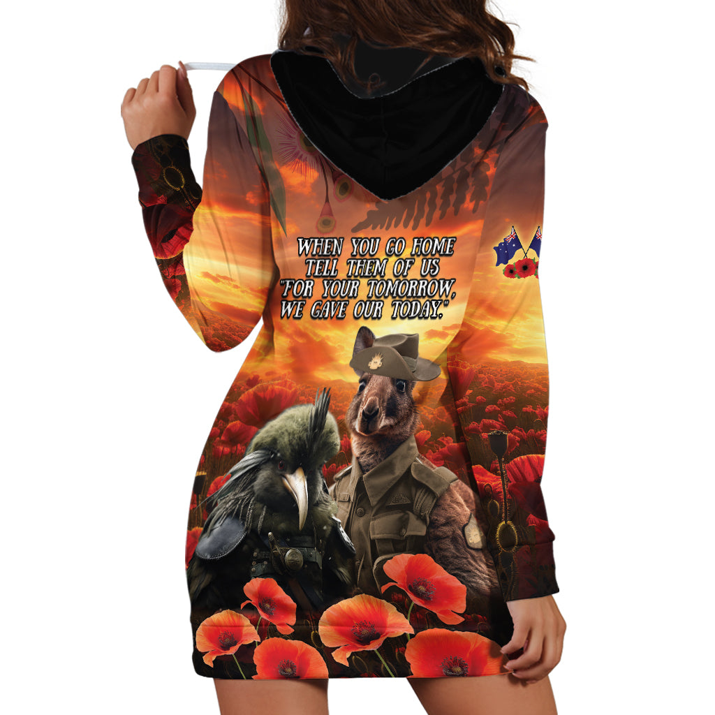 Kangaroo and Kiwi Soldier ANZAC Hoodie Dress The Last War Memorial