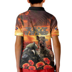 Kangaroo and Kiwi Soldier ANZAC Kid Polo Shirt The Last War Memorial