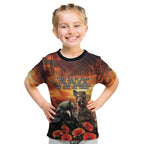 Kangaroo and Kiwi Soldier ANZAC Kid T Shirt The Last War Memorial