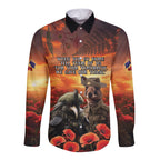 Kangaroo and Kiwi Soldier ANZAC Long Sleeve Button Shirt The Last War Memorial