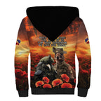 Kangaroo and Kiwi Soldier ANZAC Sherpa Hoodie The Last War Memorial