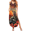 Kangaroo and Kiwi Soldier ANZAC Summer Maxi Dress The Last War Memorial