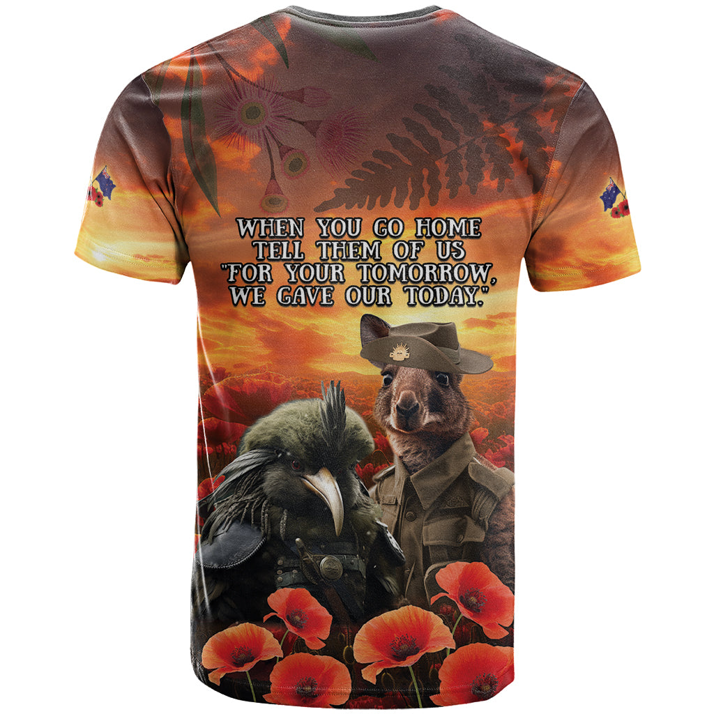 Kangaroo and Kiwi Soldier ANZAC T Shirt The Last War Memorial