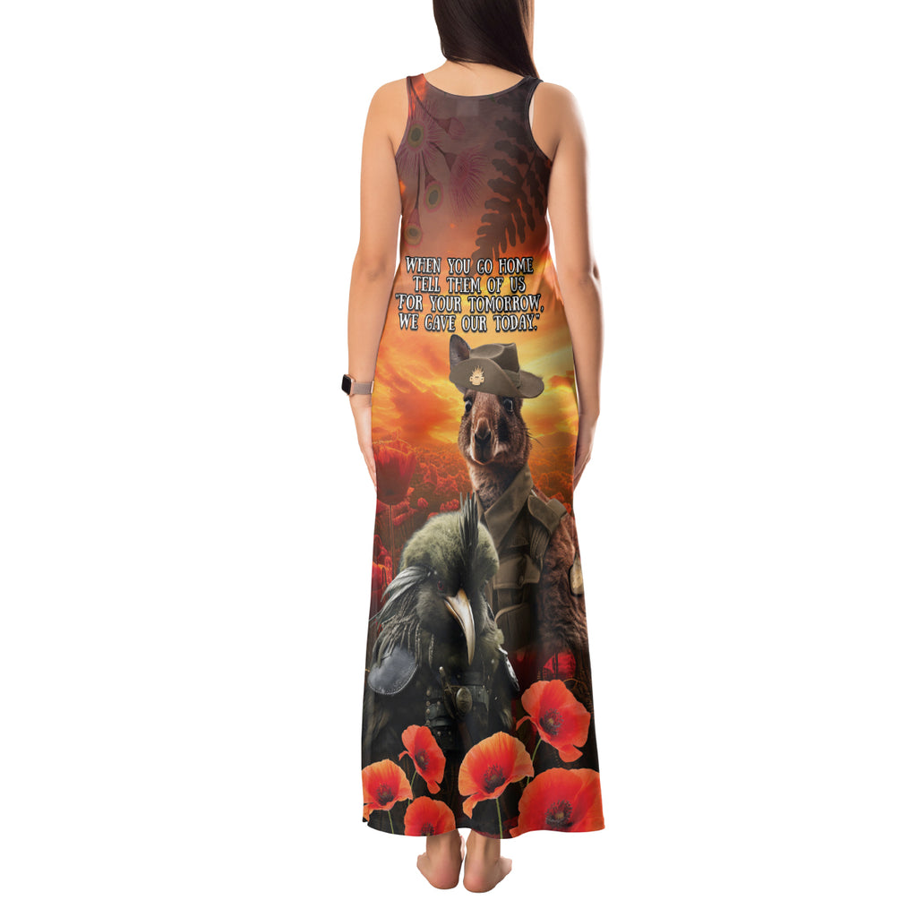 Kangaroo and Kiwi Soldier ANZAC Tank Maxi Dress The Last War Memorial