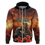 Kangaroo and Kiwi Soldier ANZAC Zip Hoodie The Last War Memorial