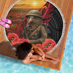 Maori Kiwi Soldier Fern Tattoo ANZAC Day Beach Blanket Lest We Forget