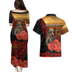 Maori Kiwi Soldier Fern Tattoo ANZAC Day Couples Matching Puletasi and Hawaiian Shirt Lest We Forget