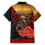 Maori Kiwi Soldier Fern Tattoo ANZAC Day Family Matching Off The Shoulder Long Sleeve Dress and Hawaiian Shirt Lest We Forget
