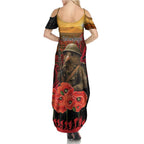 Maori Kiwi Soldier Fern Tattoo ANZAC Day Family Matching Summer Maxi Dress and Hawaiian Shirt Lest We Forget