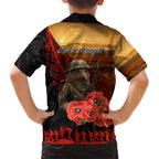 Maori Kiwi Soldier Fern Tattoo ANZAC Day Family Matching Tank Maxi Dress and Hawaiian Shirt Lest We Forget