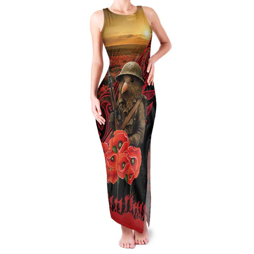 Maori Kiwi Soldier Fern Tattoo ANZAC Day Family Matching Tank Maxi Dress and Hawaiian Shirt Lest We Forget