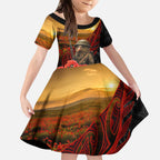 Maori Kiwi Soldier Fern Tattoo ANZAC Day Kid Short Sleeve Dress Lest We Forget