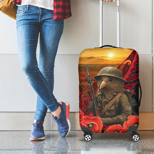 Maori Kiwi Soldier Fern Tattoo ANZAC Day Luggage Cover Lest We Forget
