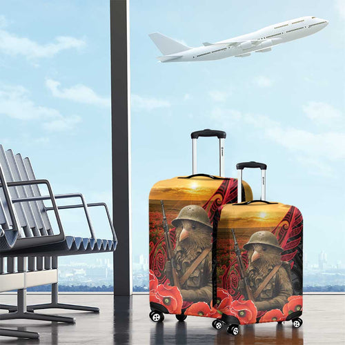 Maori Kiwi Soldier Fern Tattoo ANZAC Day Luggage Cover Lest We Forget