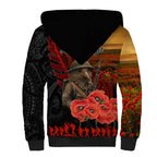 Maori Kiwi Soldier Fern Tattoo ANZAC Day Sherpa Hoodie Lest We Forget