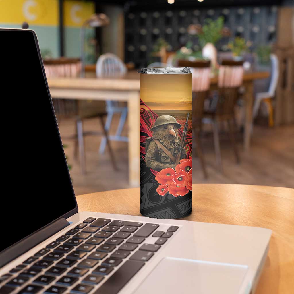 Maori Kiwi Soldier Fern Tattoo ANZAC Day Skinny Tumbler Lest We Forget