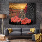 Maori Kiwi Soldier Fern Tattoo ANZAC Day Tapestry Lest We Forget