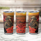 Maori Kiwi Soldier Fern Tattoo ANZAC Day Tumbler Cup Lest We Forget
