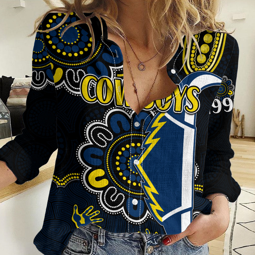 NRL North Queensland Cowboys Rugby Women Casual Shirt Est 1992 Aboriginal LT9
