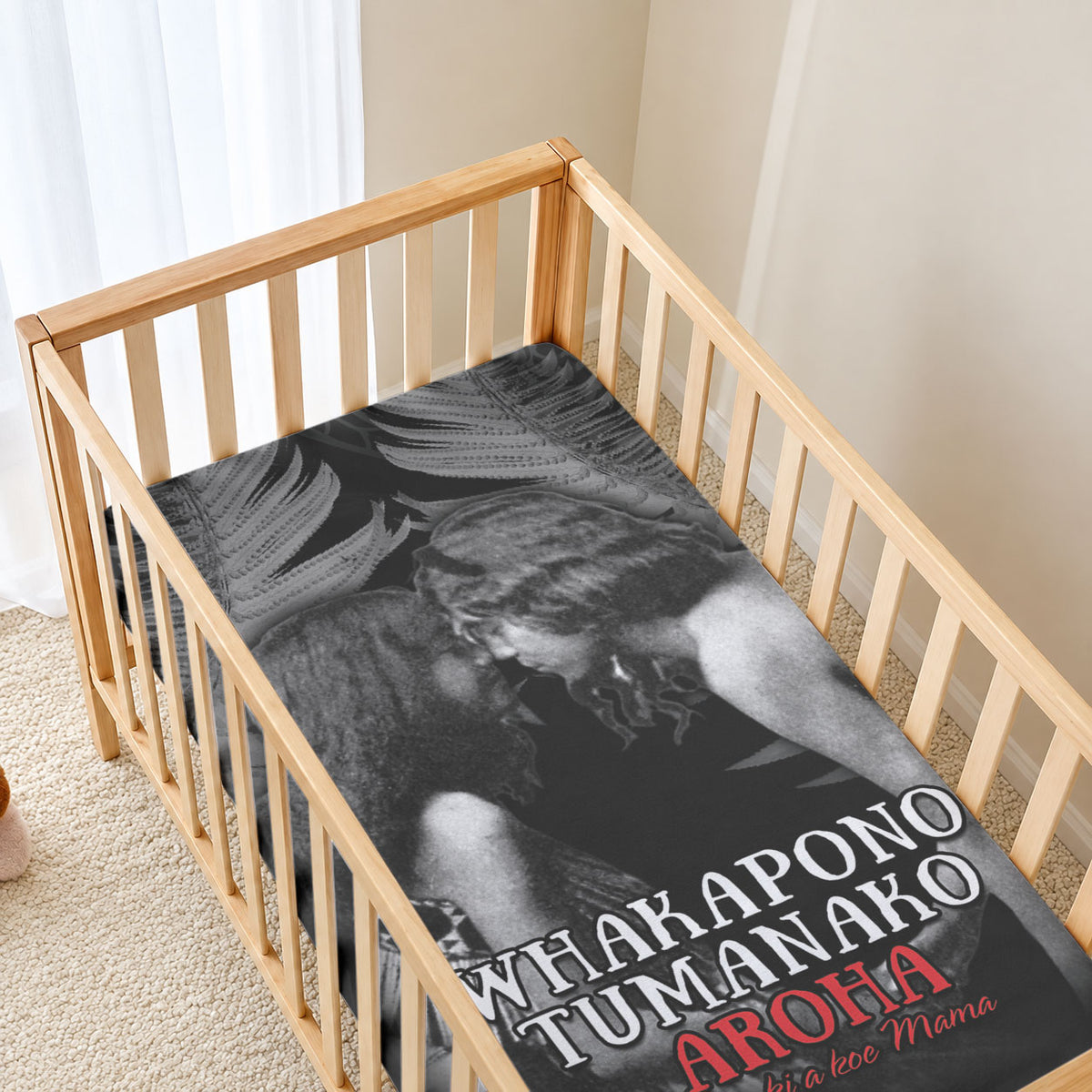 New Zealand Mother's Day Baby Bed Cover Maori Hongi Aroha Ahau Ki A Koe Mama