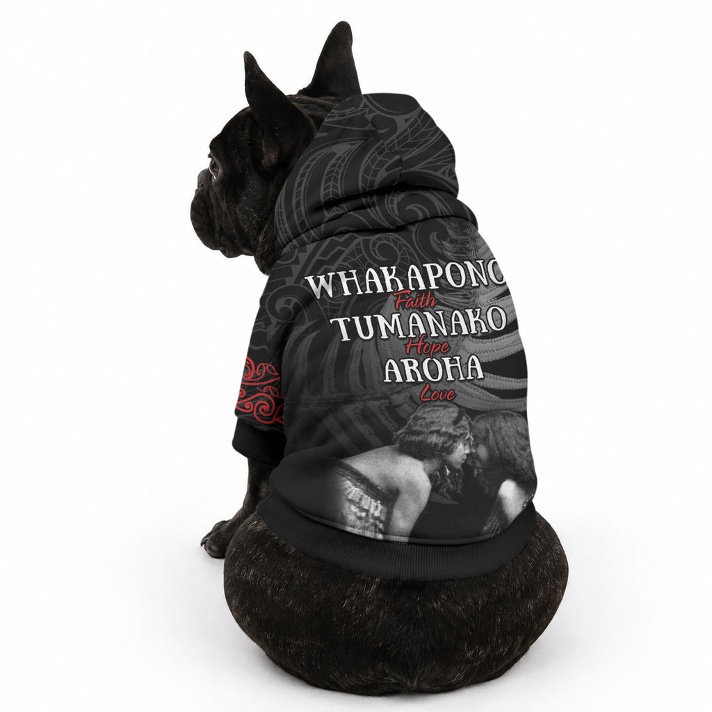 New Zealand Mother's Day Pet Hoodie Maori Hongi Aroha Ahau Ki A Koe Mama