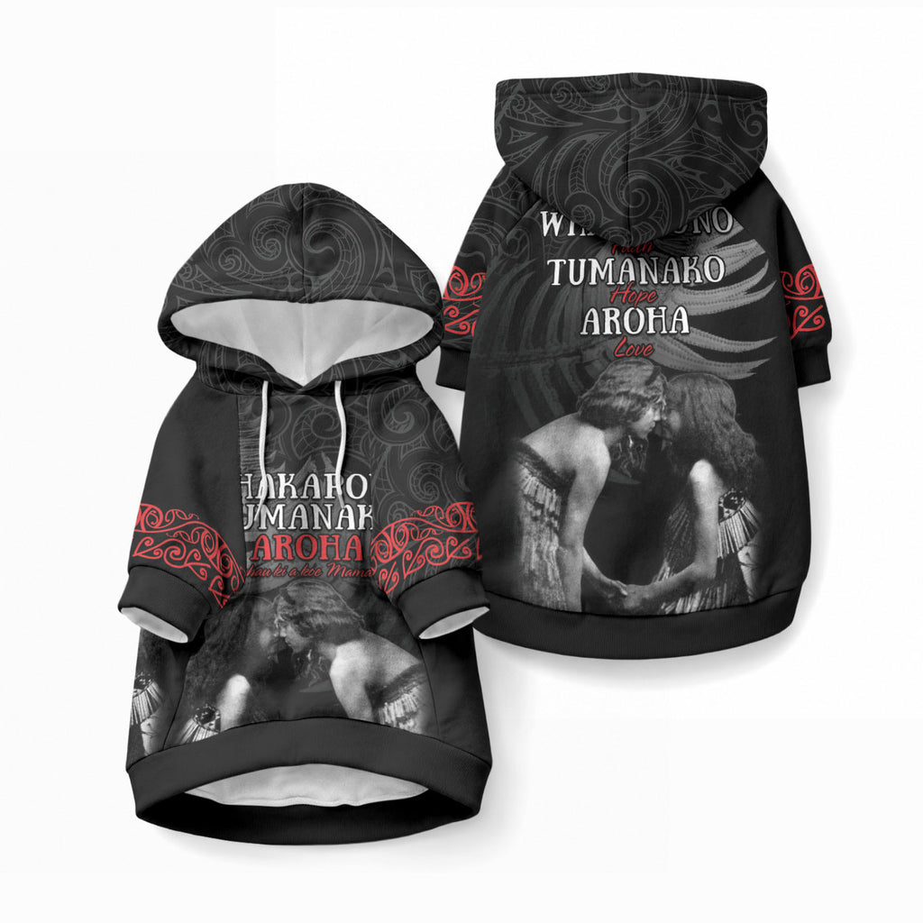 New Zealand Mother's Day Pet Hoodie Maori Hongi Aroha Ahau Ki A Koe Mama