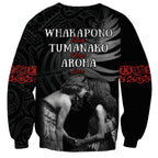 New Zealand Mother's Day Sweatshirt Maori Hongi Aroha Ahau Ki A Koe Mama