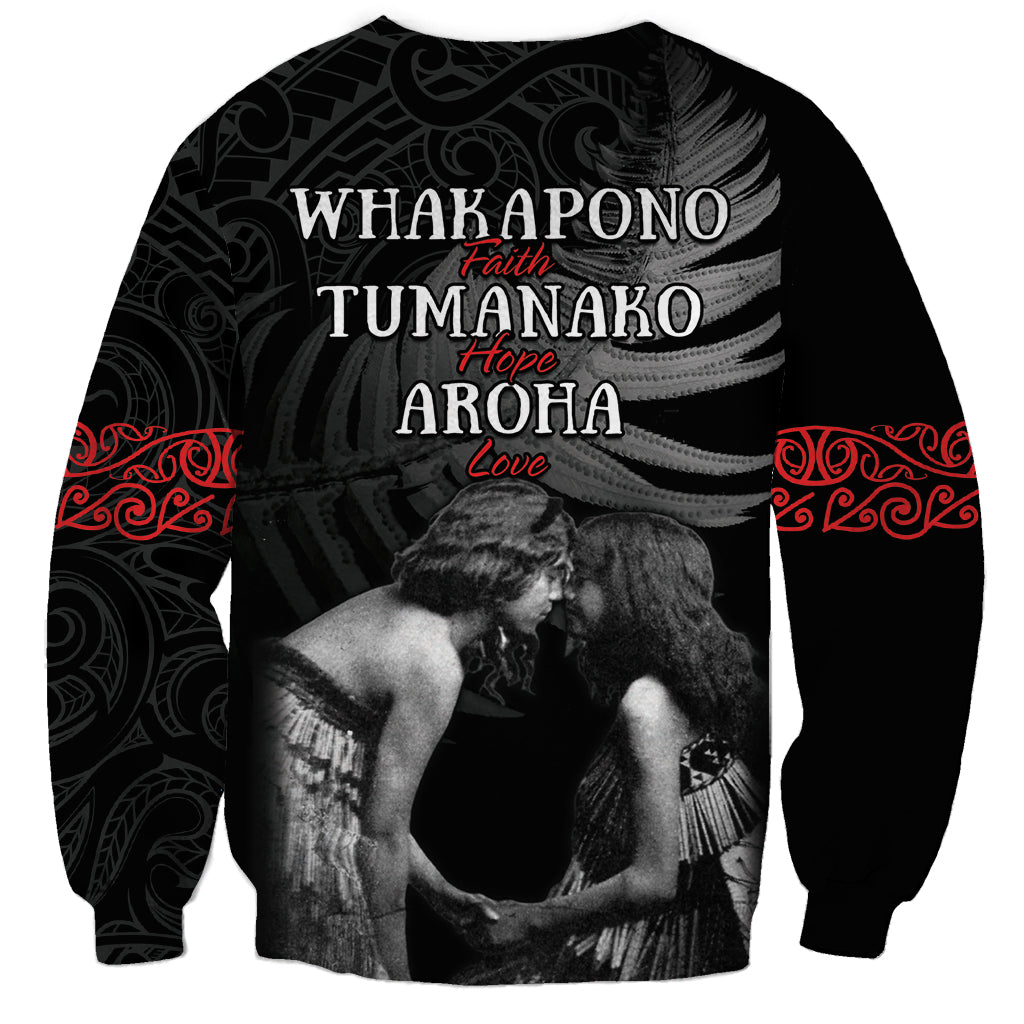 New Zealand Mother's Day Sweatshirt Maori Hongi Aroha Ahau Ki A Koe Mama