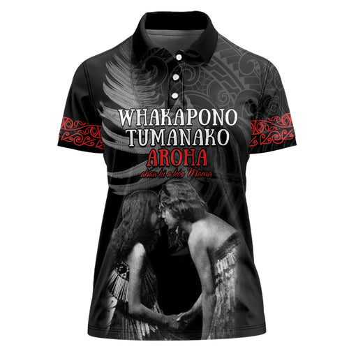 New Zealand Mother's Day Women Polo Shirt Maori Hongi Aroha Ahau Ki A Koe Mama