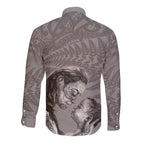 New Zealand Mother's Day Long Sleeve Button Shirt Maori Mo Toku Mama Silver Fern